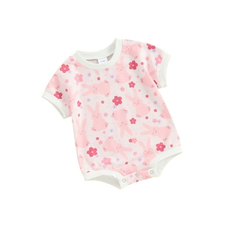 Co.MMehjri Infant Baby Girl Easter Jumpsuit Flower Bunny Print Round Neck Short Sleeve T-Shirt Romper
Co.MMehjri Infant Baby Girl Easter Jumpsuit Flower Bunny Print Round Neck Short Sleeve T-Shirt Romper