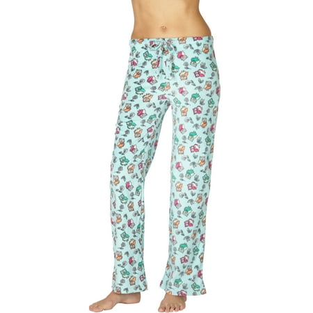 Intimo Womens Printed Microfleece Pajama Pant Owl Print Medium