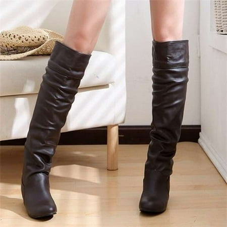 Women s Winter Fashion Knee High Boots High Tube Flat Heels Riding Boots Brown
Women s Winter Fashion Knee High Boots High Tube Flat Heels Riding Boots Brown