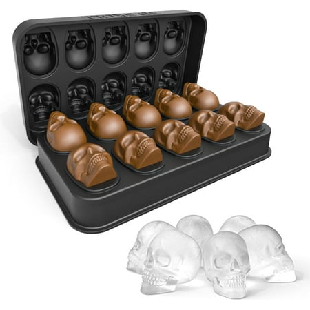 3D Skull Ice Cube Tray with Lid BPA Free Silicone Ice Cube Moulds Makes 10 Skulls for Whiskey Cocktail and Party Drinks
3D Skull Ice Cube Tray with Lid BPA Free Silicone Ice Cube Moulds Makes 10 Skulls for Whiskey Cocktail and Party Drinks