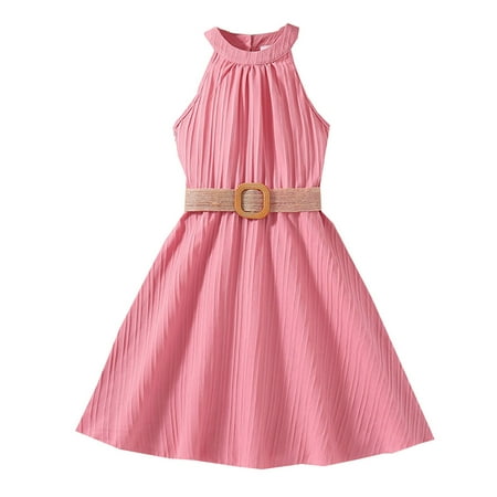 AOMPMSDX Children Dress Spring Summer Solid Color Halter Princess Girls Casual Dress With Belt Pink 3 Years-4 Years
AOMPMSDX Children Dress Spring Summer Solid Color Halter Princess Girls Casual Dress With Belt Pink 3 Years-4 Years