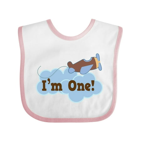 Inktastic 1st Birthday Airplane I m One Gift Baby Boy Bib