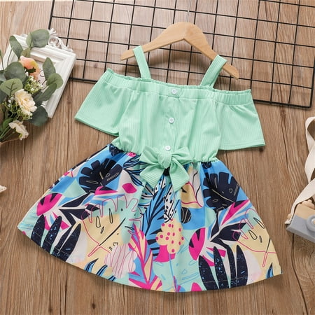 Huilaibazo Girls Dress Toddler Baby Kids Girls Short Sleeve Strap Ribbed Floral Princess Dress Bowknot Party Casual Dresses 1-6Y
Huilaibazo Girls Dress Toddler Baby Kids Girls Short Sleeve Strap Ribbed Floral Princess Dress Bowknot Party Casual Dresses 1-6Y