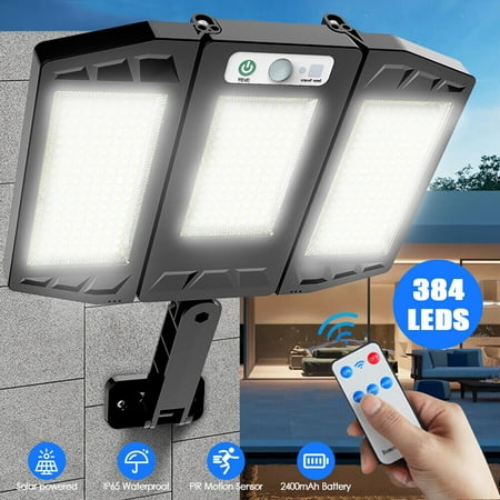 LED Solar Street Light Outdoor 384LED Solar Outdoor Lights with Remote Control Security Motion Sensor Lights for Garden Street Fence Path Parking Lot Front Door Yard
LED Solar Street Light Outdoor 384LED Solar Outdoor Lights with Remote Control Security Motion Sensor Lights for Garden Street Fence Path Parking Lot Front Door Yard