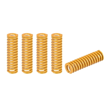 Die Spring 10mm OD 40mm Long 5 Pack Stamping Light Load Compression Yellow