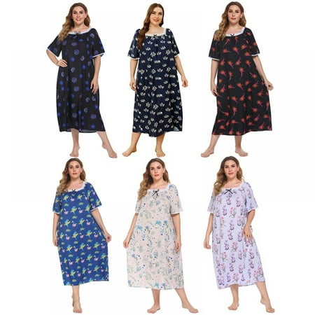 Wisremt Women s Plus Size Long Printed Sleep Shirt Nightgown Casual Long Dress Lounger House Dress
Wisremt Women s Plus Size Long Printed Sleep Shirt Nightgown Casual Long Dress Lounger House Dress