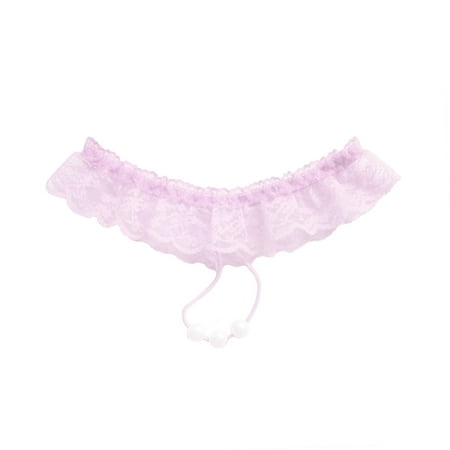 TureClos Women Beading Sexy Panties Transparent Lace Underwear Briefs