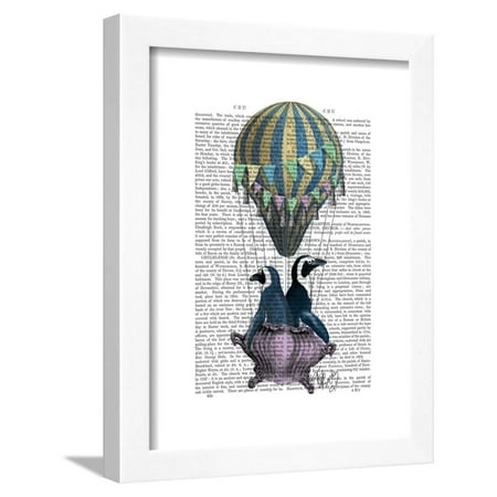 Flying Penguins Framed Print Wall Art By Fab Funky