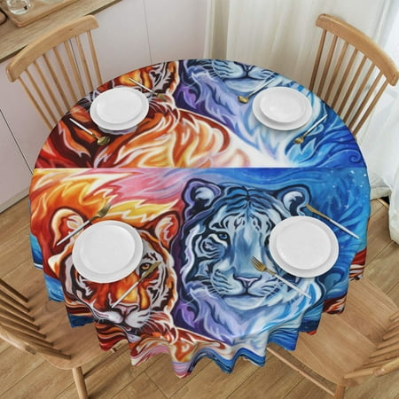 Tablecloth Tiger Table Cloth For Circular Tables Waterproof Resistant Picnic Table Covers For Kitchen Dining/Party
Tablecloth Tiger Table Cloth For Circular Tables Waterproof Resistant Picnic Table Covers For Kitchen Dining/Party