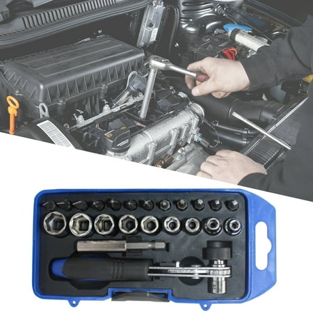 XWQ 23Pcs Wrench Socket Bit Set Complete Various Specifications High Hardness Assorted Wrench Socket Kit for Appliance Repairing
XWQ 23Pcs Wrench Socket Bit Set Complete Various Specifications High Hardness Assorted Wrench Socket Kit for Appliance Repairing