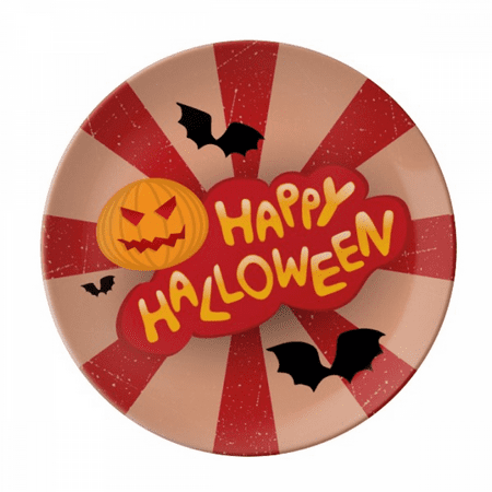 Cartoon Halloween Fonts Plate Decorative Porcelain Salver Tableware Dinner Dish