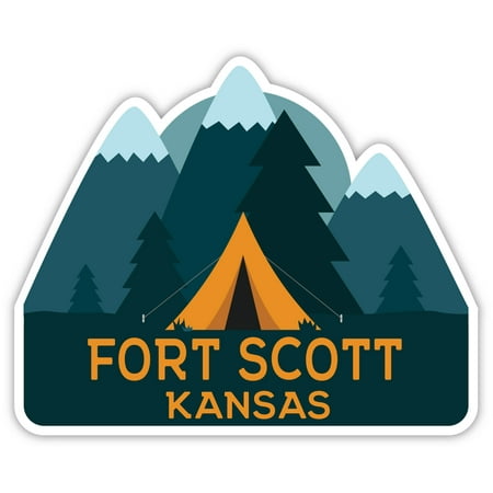 Fort Scott Kansas Souvenir 4-Inch Fridge Magnet Camping Tent Design