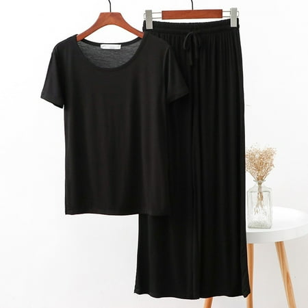 Lady Fashion Women Pajamas Summer Split 2 Piece Short Sleeve Trousers Set Suit
Lady Fashion Women Pajamas Summer Split 2 Piece Short Sleeve Trousers Set Suit