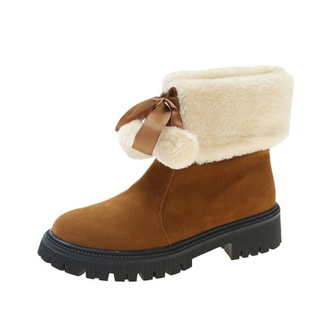 Suede Chunky heel Boots for Women with Bow Tie Ladies Fashion Suede Bowknot Wool Ball Decorative Medium Boots Coarse Heel Plush Coarse Heel Cotton Boots Brown
Suede Chunky heel Boots for Women with Bow Tie Ladies Fashion Suede Bowknot Wool Ball Decorative Medium Boots Coarse Heel Plush Coarse Heel Cotton Boots Brown