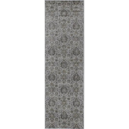 HomeRoots 353809 2 ft. 2 in. x 6 ft. 11 in. Runner Viscose Silver Area Rug