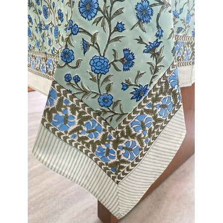 Laurel and Army Green Carolina Blue Indian Hand Block Floral Printed Pure Cotton Tablecloth Table Cover Linen Set Party Wedding Farmhouse
Laurel and Army Green Carolina Blue Indian Hand Block Floral Printed Pure Cotton Tablecloth Table Cover Linen Set Party Wedding Farmhouse