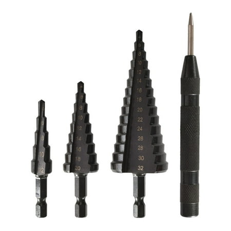 4PCS HSS Cobalt Stepped Drill Bit Set Practical Black Nitride Coated Metal Drilling Bits Kit for Thin Iron/Steel/PVC/Wood Panel
4PCS HSS Cobalt Stepped Drill Bit Set Practical Black Nitride Coated Metal Drilling Bits Kit for Thin Iron/Steel/PVC/Wood Panel