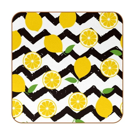 OWNTA Lemon Black White Wave Pattern Premium 6-Piece Square Coaster Set in Microfiber Leather - Non-Slip & Absorbent Cup Mats
OWNTA Lemon Black White Wave Pattern Premium 6-Piece Square Coaster Set in Microfiber Leather - Non-Slip & Absorbent Cup Mats