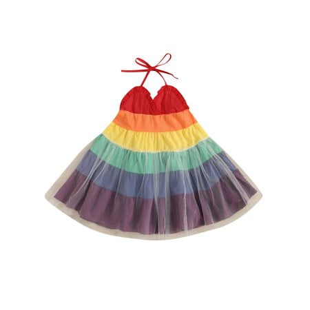 Toddler Baby Girl Rainbow Dress Halter Strap Sleeveless Princess Party Sundress Casual Beach Holiday Dresses
Toddler Baby Girl Rainbow Dress Halter Strap Sleeveless Princess Party Sundress Casual Beach Holiday Dresses