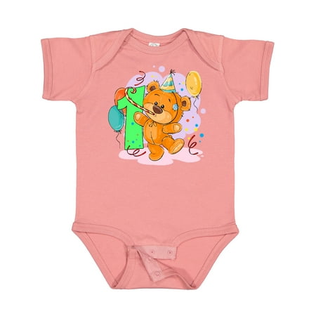 Inktastic 1st Birthday Teddy Bear Gift Baby Boy or Baby Girl Bodysuit