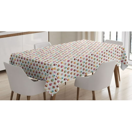 Dessert Tablecloth Ornamental Pattern of Tasty Yummy Colorful Muffins on Background with Little Dots Rectangle Satin Table Cover for Dining Room and Kitchen 60 X 90 Multicolor by Ambesonne
Dessert Tablecloth Ornamental Pattern of Tasty Yummy Colorful Muffins on Background with Little Dots Rectangle Satin Table Cover for Dining Room and Kitchen 60 X 90 Multicolor by Ambesonne