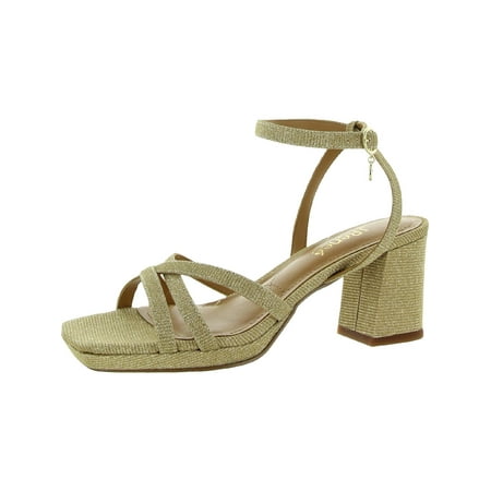 J. Renee Womens Klarson Metallic Ankle Strap Heels