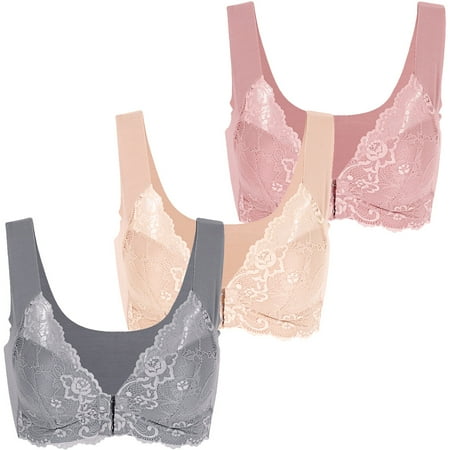 Spdoo Women Floral Lace Bralette Wireless Front Closure Back Smoothing Push up Bra Thin Padded Underwear 3-Pack
Spdoo Women Floral Lace Bralette Wireless Front Closure Back Smoothing Push up Bra Thin Padded Underwear 3-Pack
