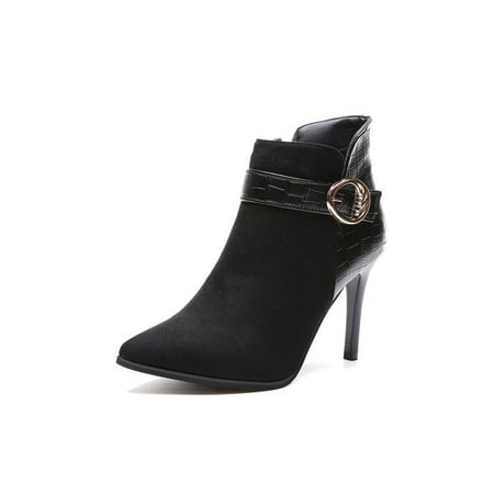 Kesitin Ladies Anti-Slip Buckle Strap High Heel Boot Office Comfort Slip Resistant Pointy Toe Winter Shoes Black 6.5
Kesitin Ladies Anti-Slip Buckle Strap High Heel Boot Office Comfort Slip Resistant Pointy Toe Winter Shoes Black 6.5