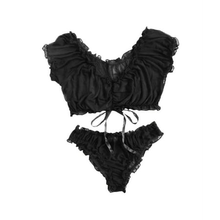 One opening 2 Pcs Lady s Sexy Lingerie Set Boat Neck Short Sleeve Lace Top Elastic Slim Panties
One opening 2 Pcs Lady s Sexy Lingerie Set Boat Neck Short Sleeve Lace Top Elastic Slim Panties