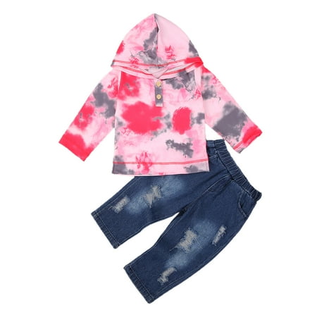 Baby Hooded Sweater + Denim Pants Tie-dye Pattern Hole Nostalgic Design Spring Clothing
Baby Hooded Sweater + Denim Pants Tie-dye Pattern Hole Nostalgic Design Spring Clothing