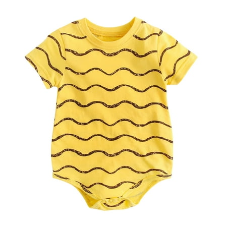 Toddler Boys Romper 3T-4T Baby Boys Girls Short Sleeve Prints Romper Kids Clothes Baby Boy Clothes Winter Yellow 3-6 Months
Toddler Boys Romper 3T-4T Baby Boys Girls Short Sleeve Prints Romper Kids Clothes Baby Boy Clothes Winter Yellow 3-6 Months