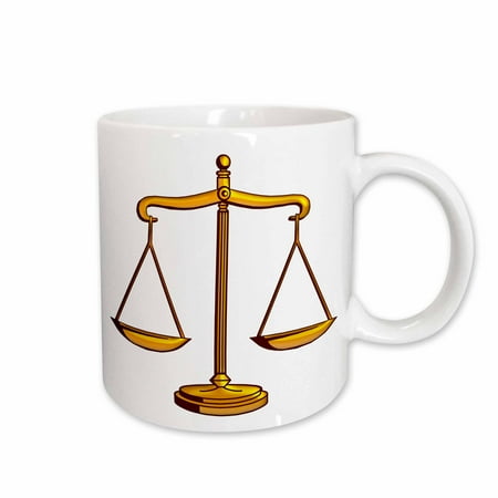 3dRose Scale of Justice Symbol (gold) Ceramic Mug 11-ounce