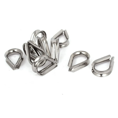 Stainless Steel 6mm 1/4 Standard Wire Rope Cable Thimbles Rigging Tool 10pcs
