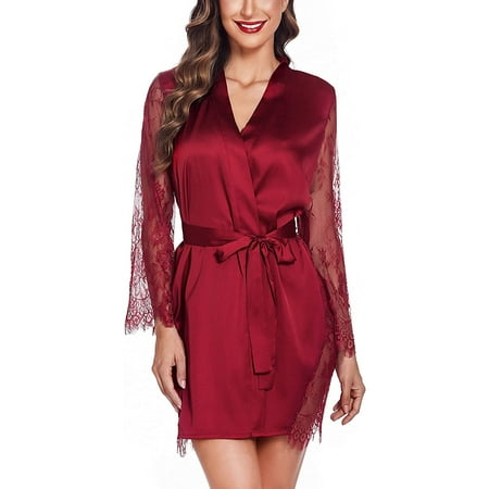Avidlove Silk Robes for Women Lace Kimono Cover Up Satin Babydoll Lingerie Set Wine Red X-large
Avidlove Silk Robes for Women Lace Kimono Cover Up Satin Babydoll Lingerie Set Wine Red X-large
