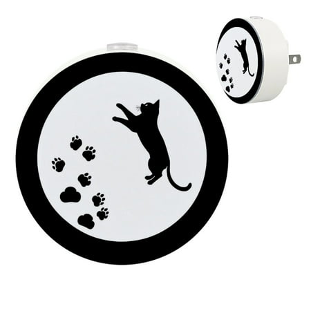 LED Night Light Lamp with Smart Sensor Dusk to Dawn Sensor 2-Pack for Bedroom Bathroom Hallway White 0.5W Plug-in Black Cat Moon Paw Print Cartoon
LED Night Light Lamp with Smart Sensor Dusk to Dawn Sensor 2-Pack for Bedroom Bathroom Hallway White 0.5W Plug-in Black Cat Moon Paw Print Cartoon
