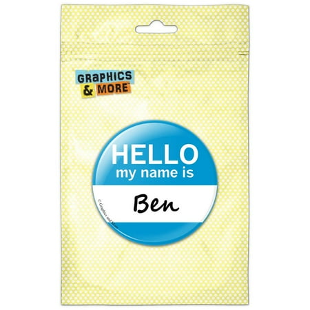 Ben Hello My Name Is Refrigerator Button Magnet