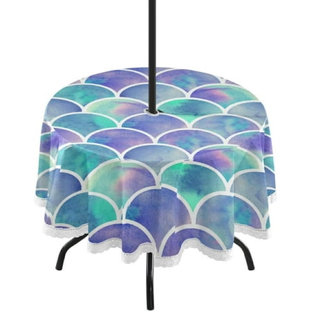 GZHJMY 60 Mermaid Round Tablecloth Waterproof Spillproof Polyester Fabric Table Cover with Zipper Umbrella Hole for Outdoor Patio Garden Dining Party
GZHJMY 60 Mermaid Round Tablecloth Waterproof Spillproof Polyester Fabric Table Cover with Zipper Umbrella Hole for Outdoor Patio Garden Dining Party