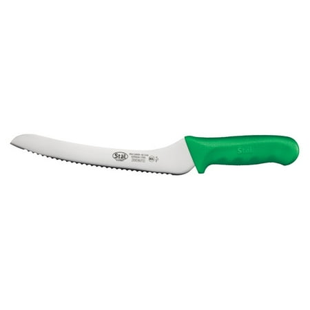 9 Bread Knife Green PP Handle Offset 2 packs