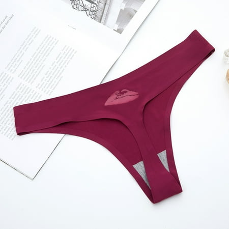 Pxiakgy lingerie for women Fashion Delicate Women Underwear Panties Lip Printing Thong Underpant + L