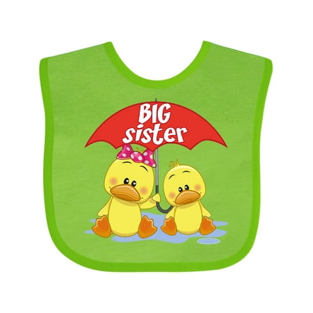 Inktastic Big Sister Duck Gift Baby Girl Bib