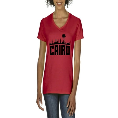 Cairo Egypt Pyramids Women's V-Neck T-Shirt Tee Clothes