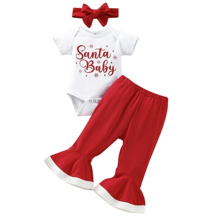Genuiskids Baby Girls Christmas Outfits Bell Bottoms + Letter Print Long Sleeve Romper + Headband 3Pcs Sets
Genuiskids Baby Girls Christmas Outfits Bell Bottoms + Letter Print Long Sleeve Romper + Headband 3Pcs Sets