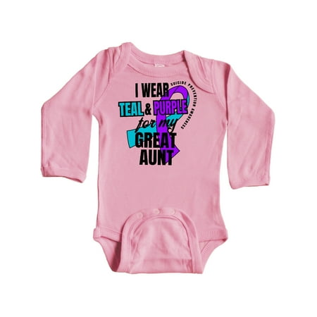 Inktastic Suicide Prevention I Wear Teal and Purple for My Great Aunt Gift Baby Boy or Baby Girl Long Sleeve Bodysuit
Inktastic Suicide Prevention I Wear Teal and Purple for My Great Aunt Gift Baby Boy or Baby Girl Long Sleeve Bodysuit