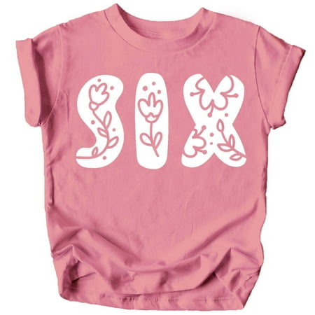 Six Floral Numbers Ages 1-7 Girl s 6th Birthday Shirt White on Mauve Shirt 5-6
Six Floral Numbers Ages 1-7 Girl s 6th Birthday Shirt White on Mauve Shirt 5-6