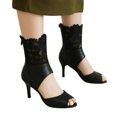 WQJNWEQ Sandals Women New Style Cool Boots Slim High Heels Side Zippers Lace Fish Mouth Hollow Back Heel
WQJNWEQ Sandals Women New Style Cool Boots Slim High Heels Side Zippers Lace Fish Mouth Hollow Back Heel