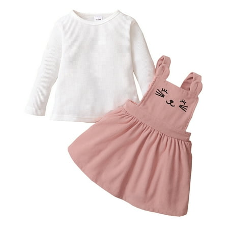 Kucnuzki Toddler Girls Clothes 18 Months Baby Girls Winter Skirt Outfit Sets 24 Months Long Sleeve Solid Color Tops Suspender Rabbit Prints Skirt 2PCS Set Pink
Kucnuzki Toddler Girls Clothes 18 Months Baby Girls Winter Skirt Outfit Sets 24 Months Long Sleeve Solid Color Tops Suspender Rabbit Prints Skirt 2PCS Set Pink
