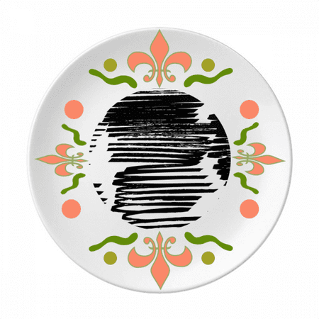 Brushwork Irregular Line Texture Flower Ceramics Plate Tableware Dinner Dish