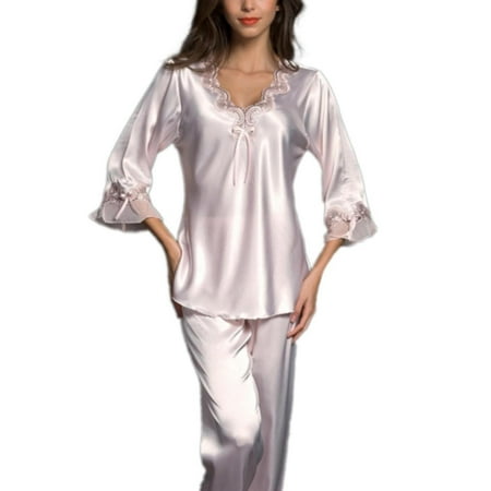 Pajamas For Women Shorts Set Ice Silk Lace Summer Silk Set Home Clothes Nightgowns For Women Soft Sexy Plus
Pajamas For Women Shorts Set Ice Silk Lace Summer Silk Set Home Clothes Nightgowns For Women Soft Sexy Plus