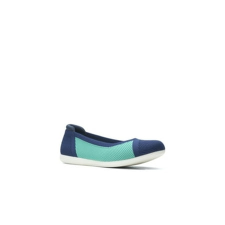 Clarks Women s Cloudsteppers Carly Wish Ballet navy combination knit Size 8.0