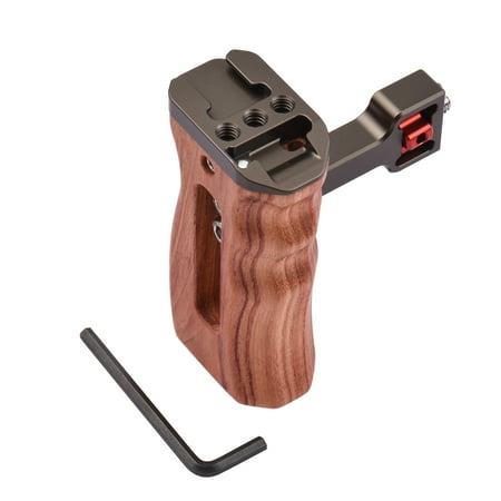 Adjustable Wooden Camera Cage Handle Left/Right Side Hand Grip 1/4 Inch Screw ARRI-Style Mount with Cold Shoe Mount Mini Wrench Compatible with SmallRig Video Cage
Adjustable Wooden Camera Cage Handle Left/Right Side Hand Grip 1/4 Inch Screw ARRI-Style Mount with Cold Shoe Mount Mini Wrench Compatible with SmallRig Video Cage